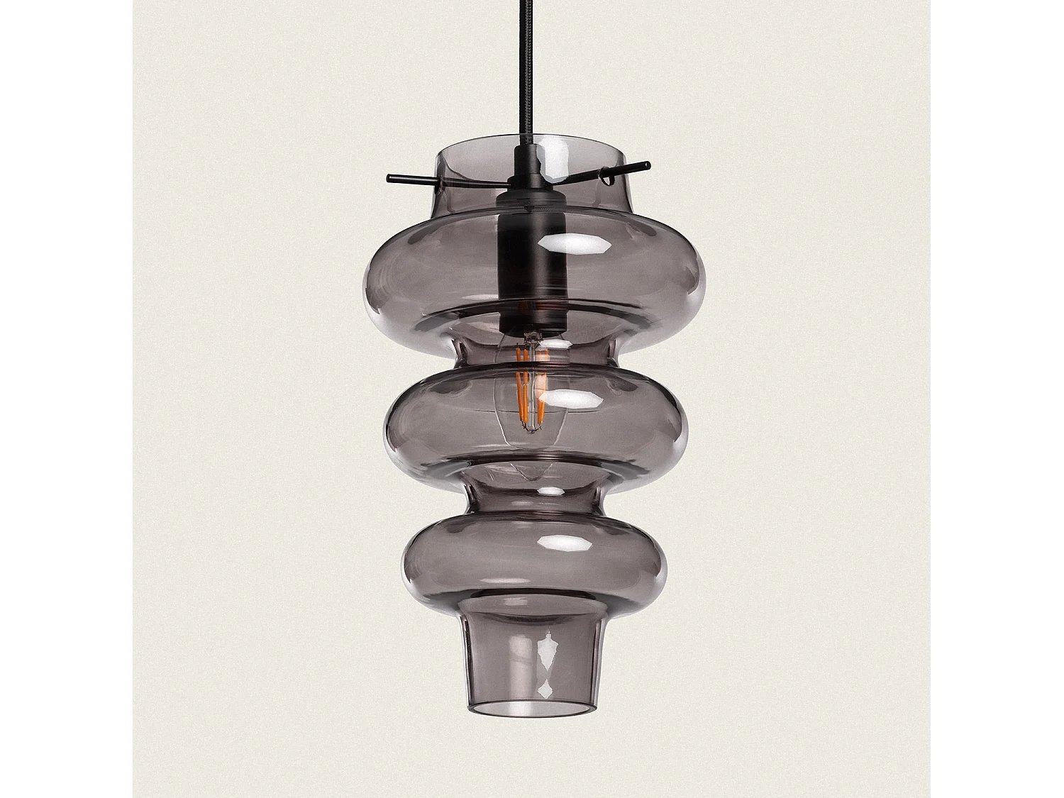 Suspension Verre Telder Gris Fumée