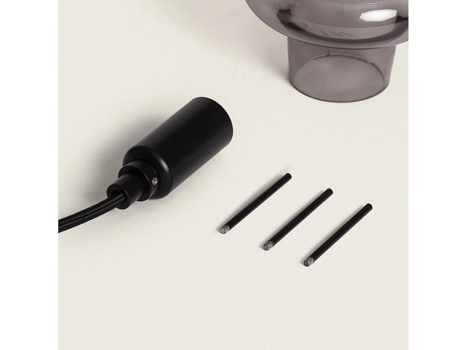 Suspension Verre Telder Gris Fumée