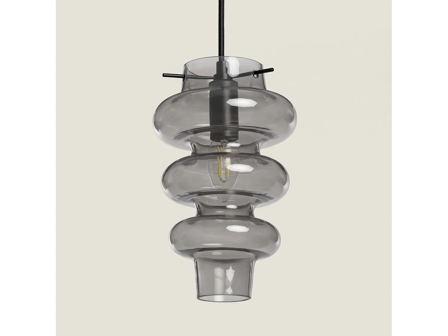 Suspension Verre Telder Gris Fumée