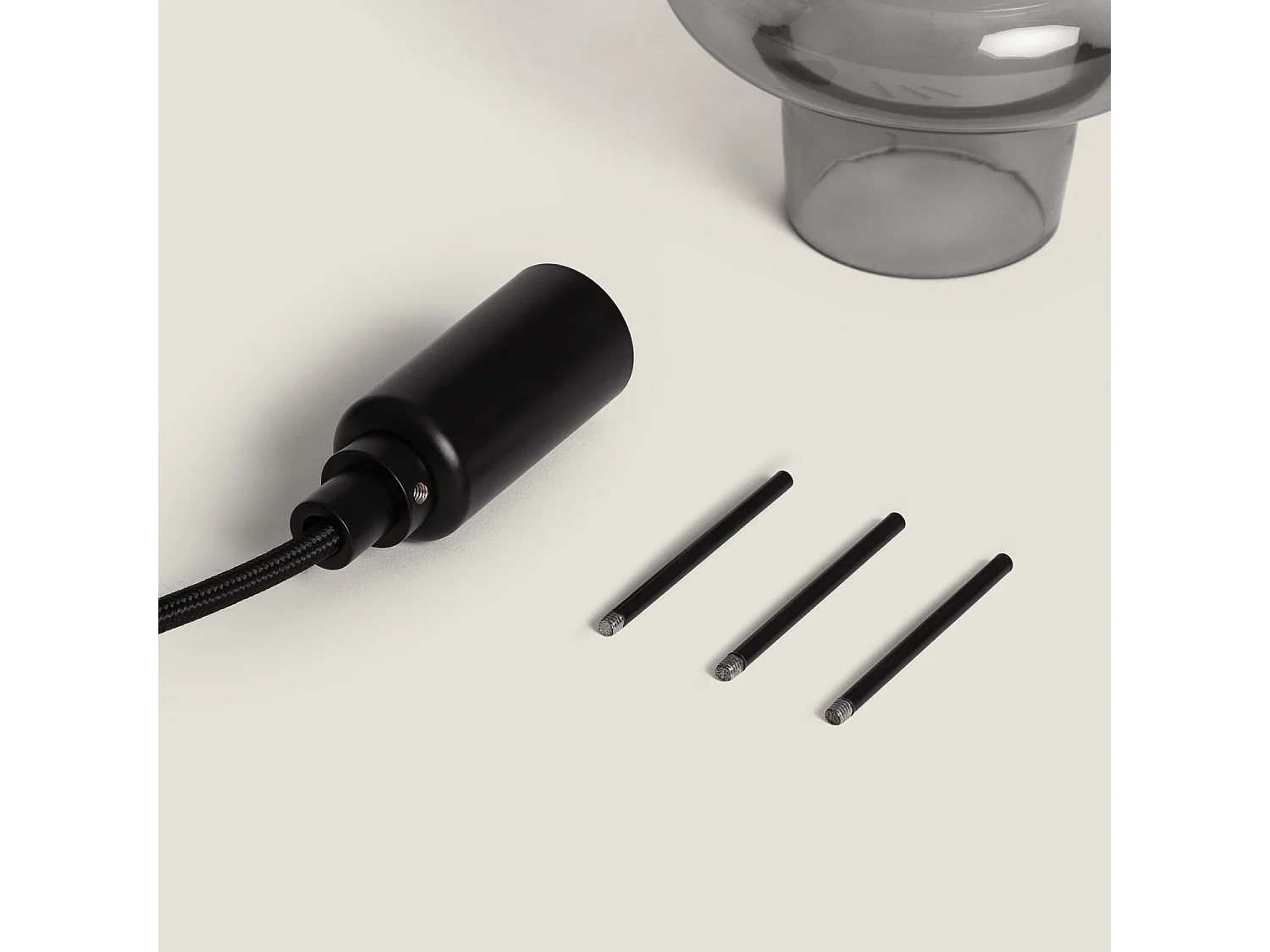 Suspension Verre Telder Gris Fumée