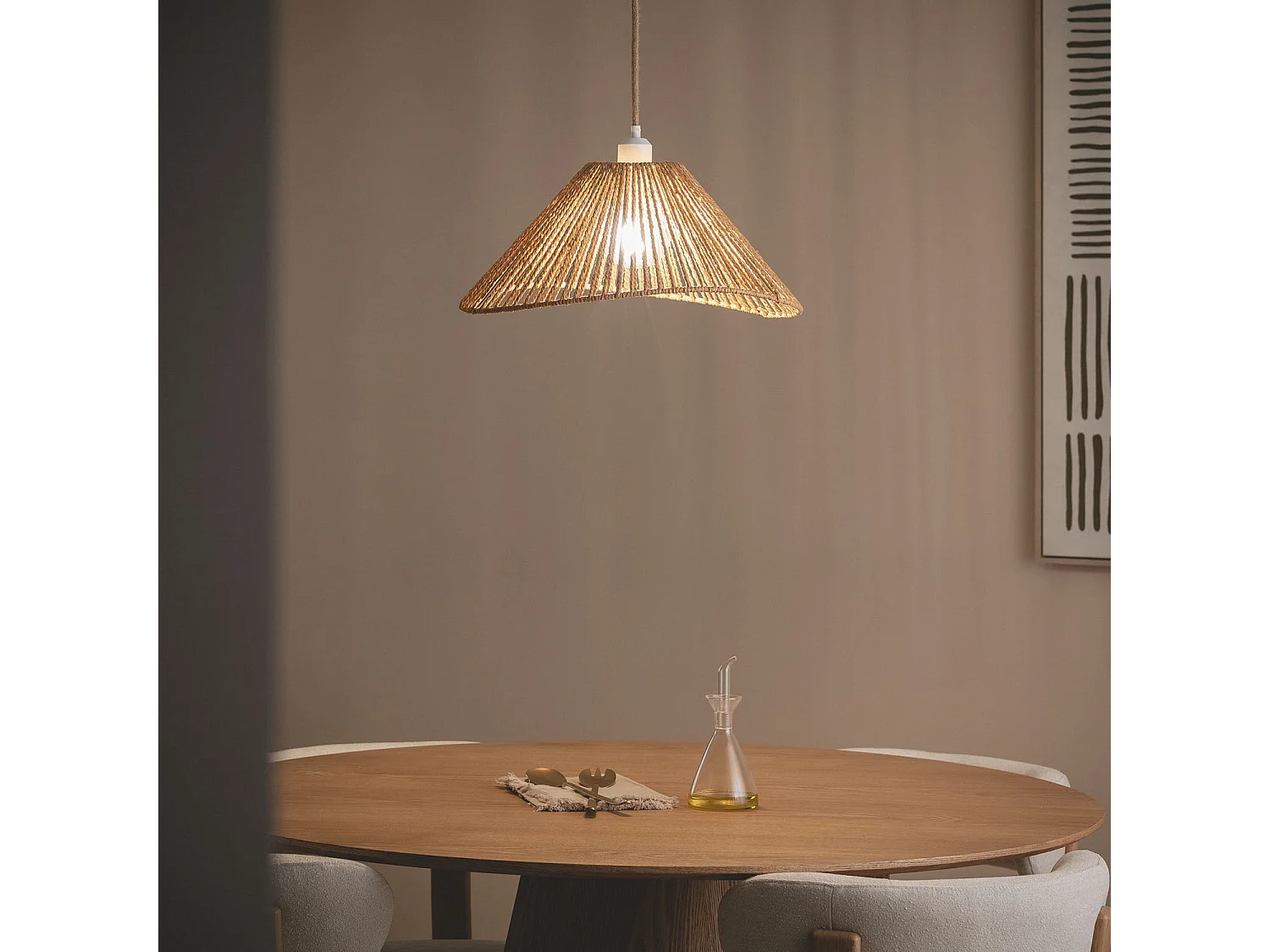 Suspension Papier Tressé Mikah Ø450 Brun