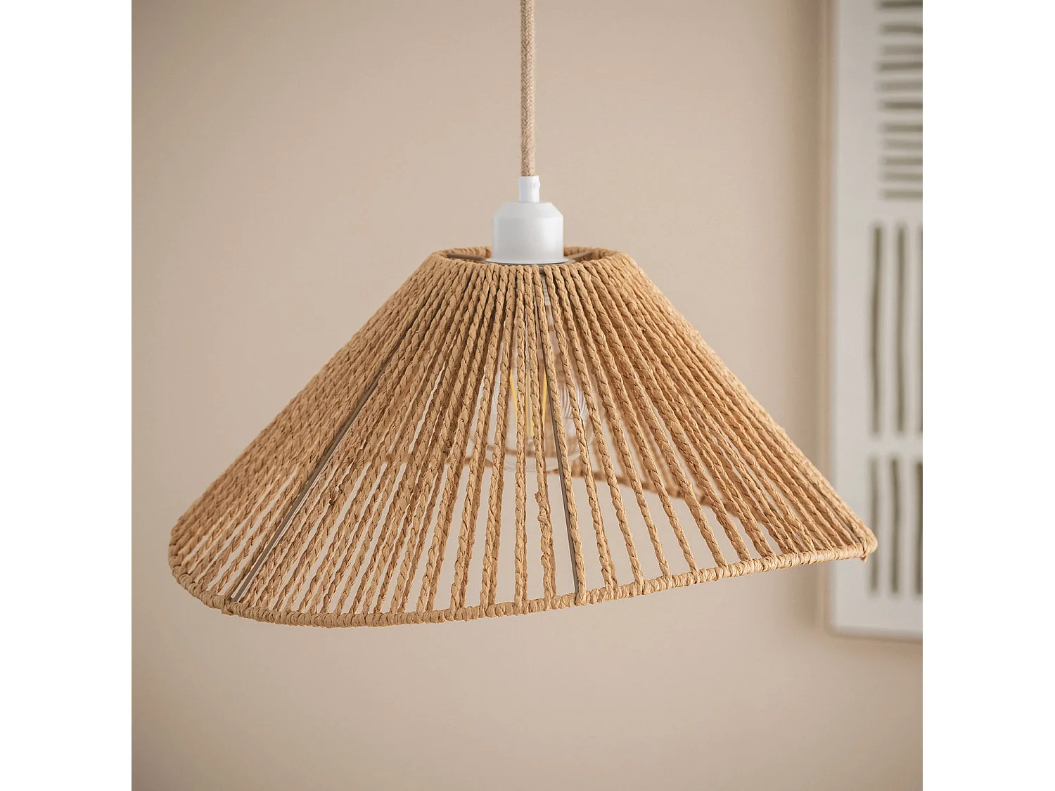 Suspension Papier Tressé Mikah Ø450 Brun