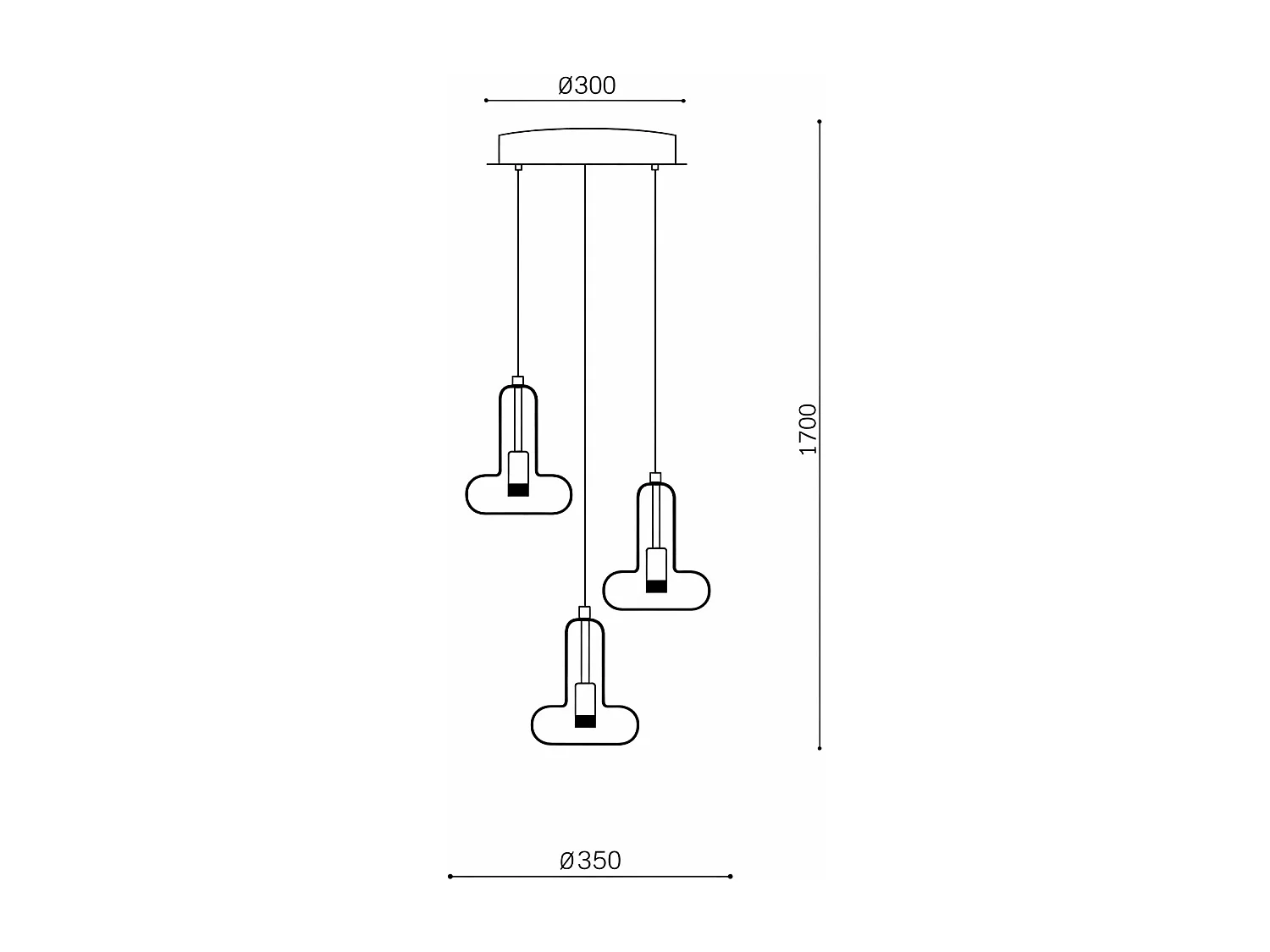 Suspension LED 15W Aluminium Fontas 3 Spots Multicolore