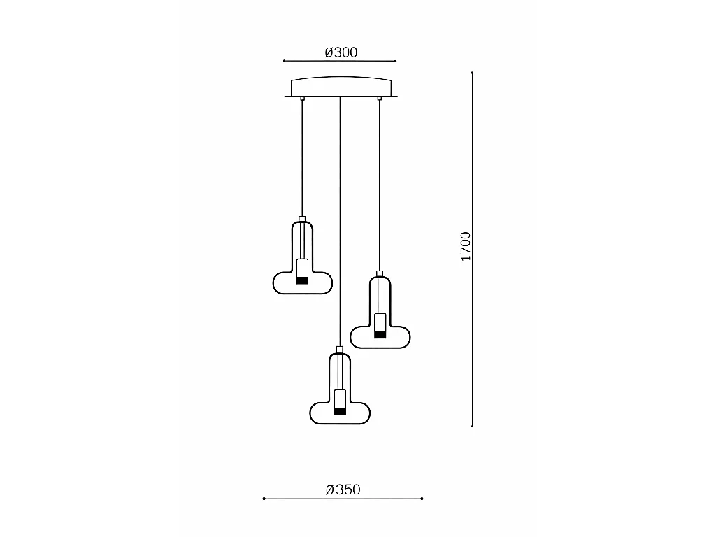 Suspension LED 15W Aluminium et Verre 3 Spots Fontans  Multicolore