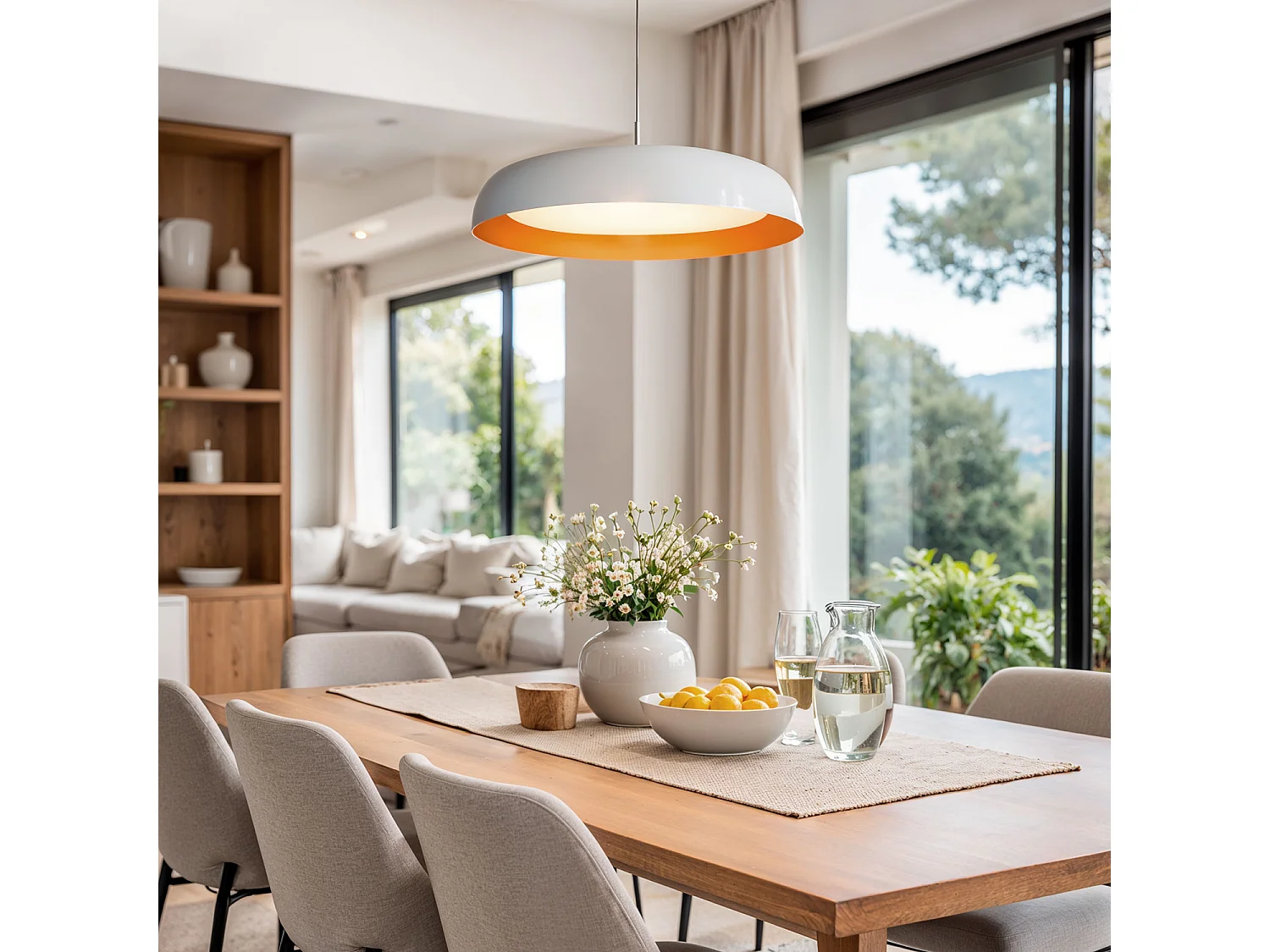 Lampada LED a Sospensione da 28 W in Acciaio Deyang Bianco