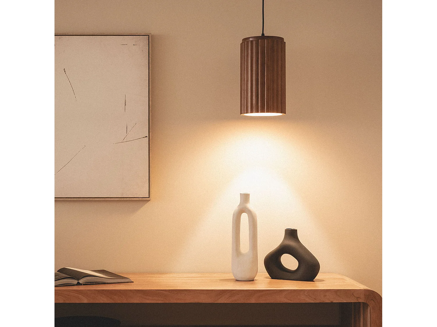 Lampada a Sospensione Legno Mirto Marrone