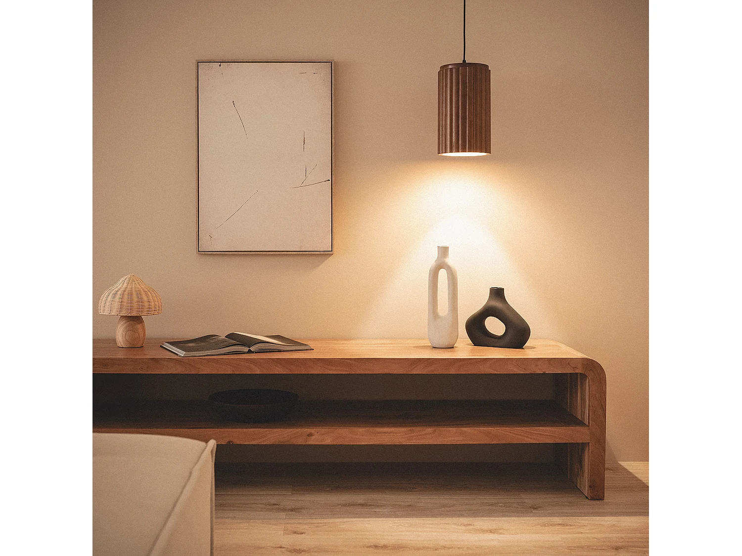 Suspension Bois Mirto Brun