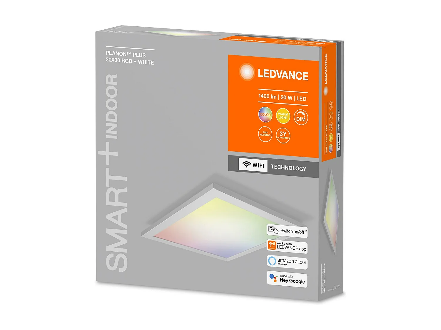 TechBrey Plafón LED 20W Cuadrado 30x30 cm RGBW Smart+ WiFi LEDVANCE 4058075495708