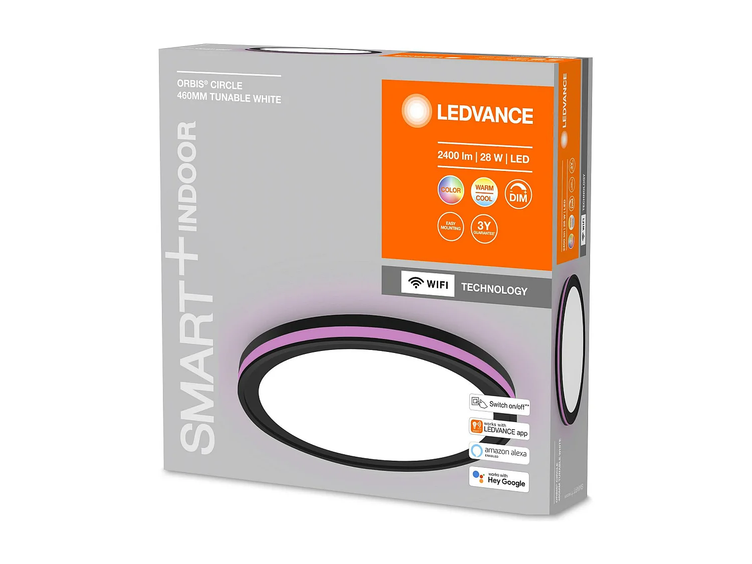 TechBrey Plafón LED 28W RGBW Circular Ø460 mm Smart+ WiFi ORBIS LEDVANCE 4058075573871