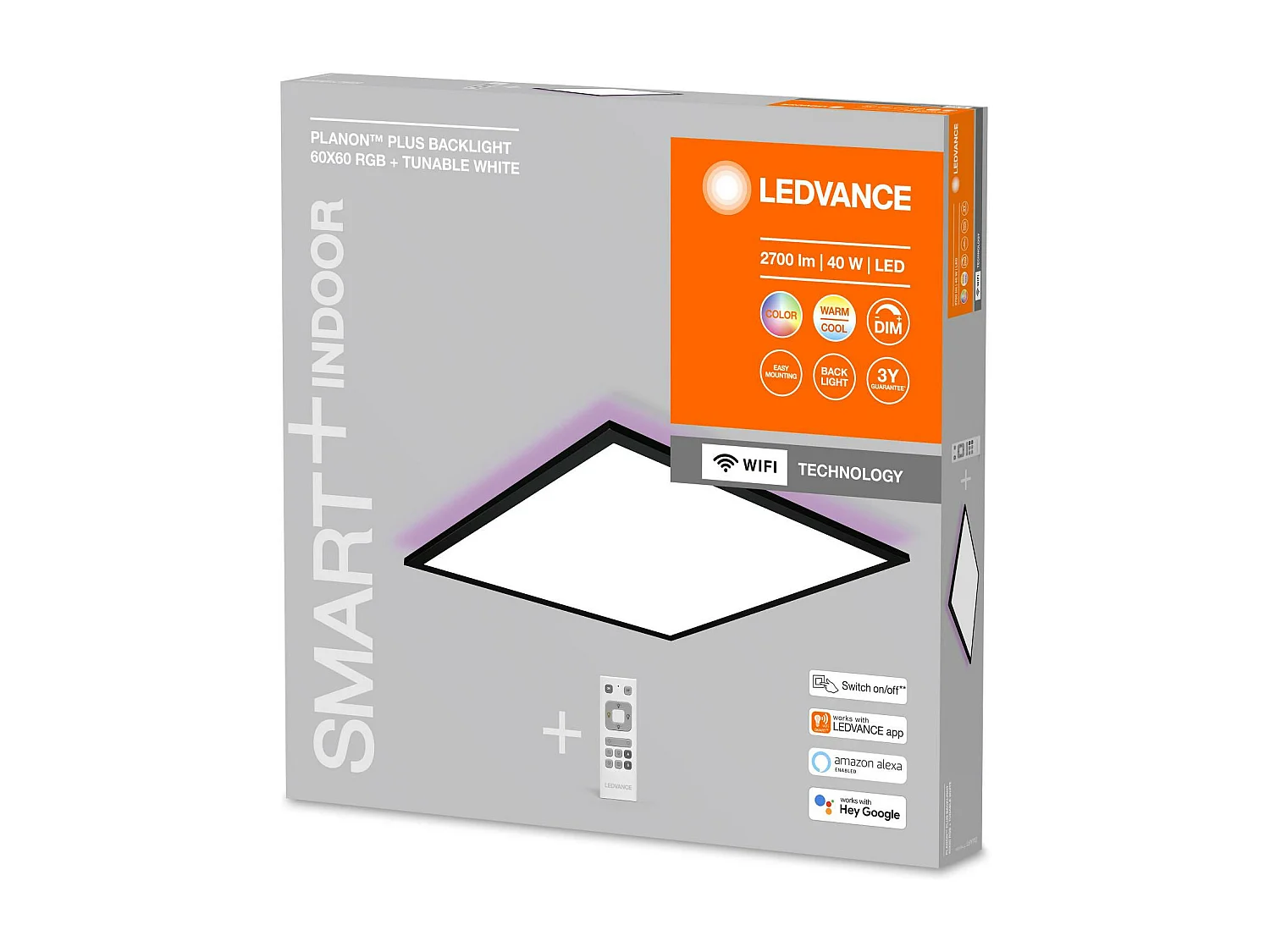 TechBrey Panel LED 60x60 cm 40W RGBTW Smart+ WiFi LEDVANCE 4058075650275