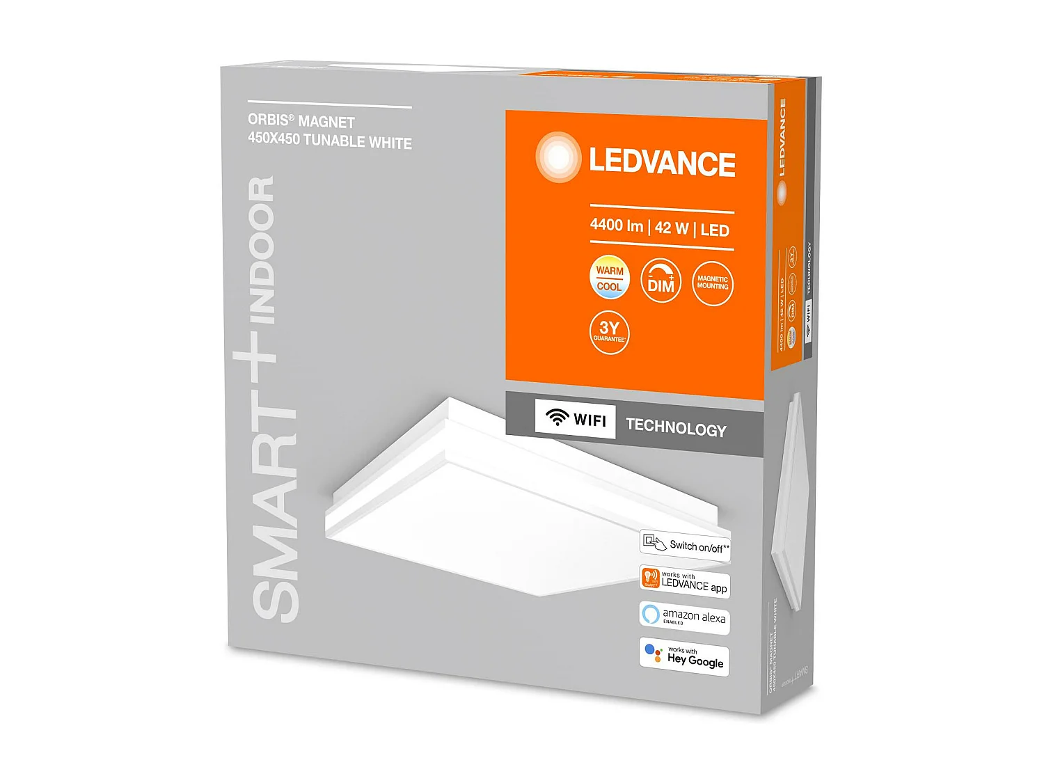 TechBrey Plafón LED 42W CCT Cuadrado 450x450 mm Smart+ WiFi ORBIS Magnet LEDVANCE 4058075572812