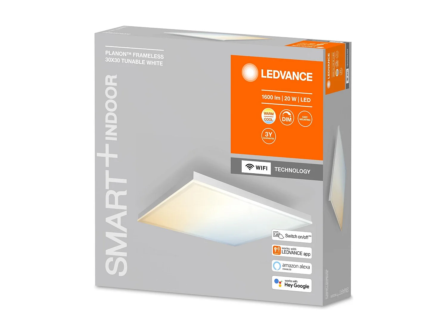 TechBrey Plafón LED 20W Cuadrado 30x30 cm Sin Marco Smart+ WiFi LEDVANCE 4058075484351