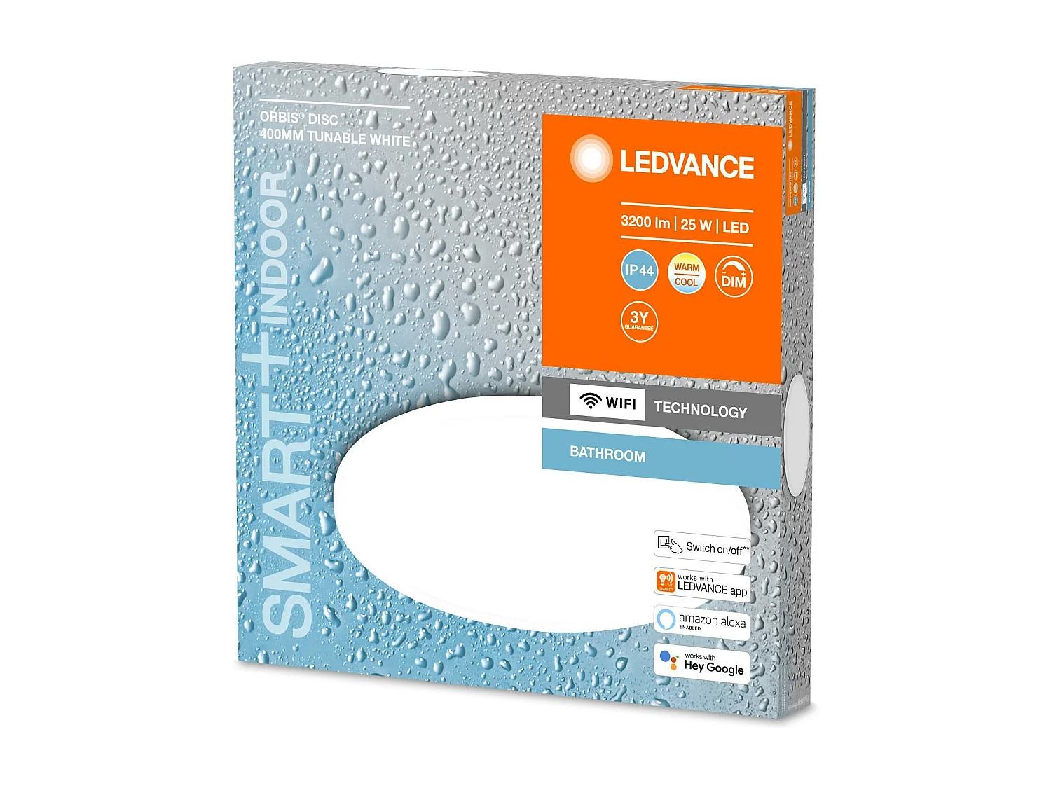 TechBrey Plafón LED 25W CCT Circular para Baño Ø400 mm Smart+ WiFi IP44 ORBIS LEDVANCE 4058075573611