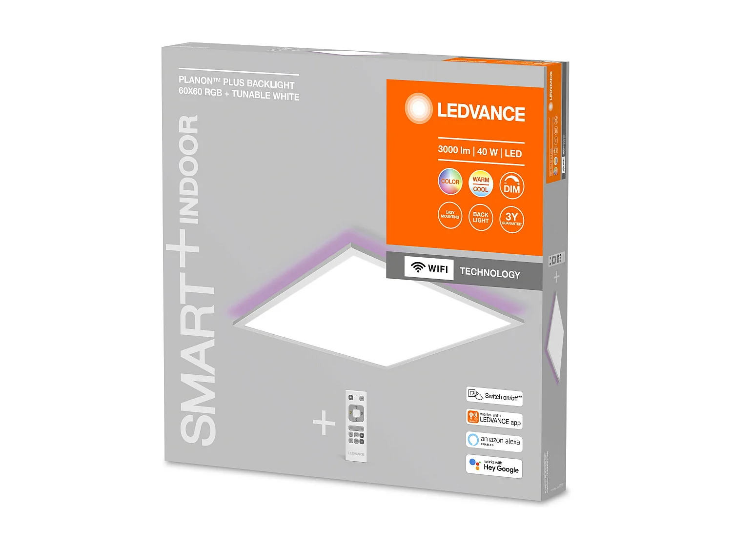 TechBrey Panel LED 60x60 cm 40W RGBTW Smart+ WiFi LEDVANCE 4058075650275