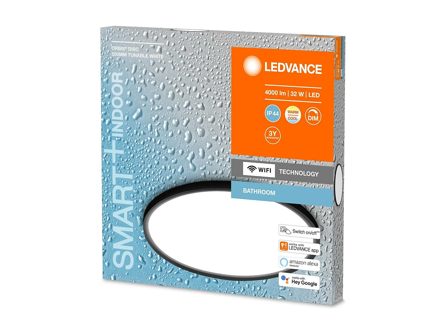 TechBrey Plafón LED 32W CCT Circular para Baño Ø500 mm Smart+ WiFi IP44 ORBIS LEDVANCE 4058075573635