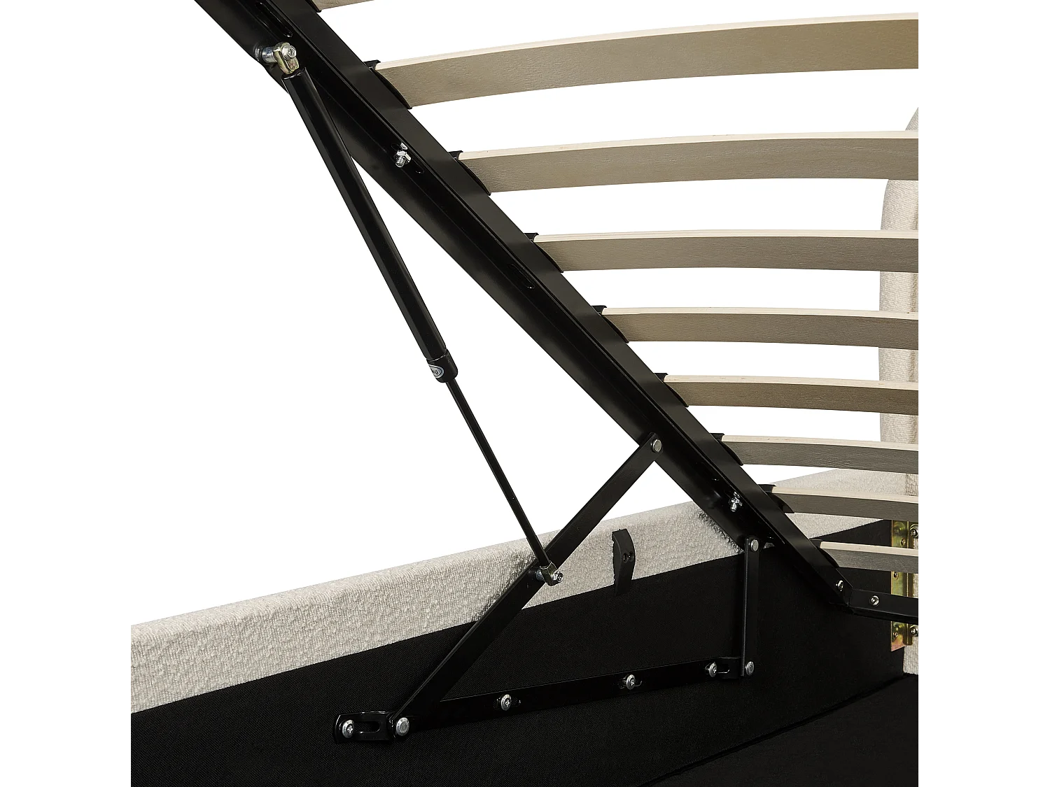 Lit ottoman Bouclé QUILLIEN 160 x 200 cm Beige clair