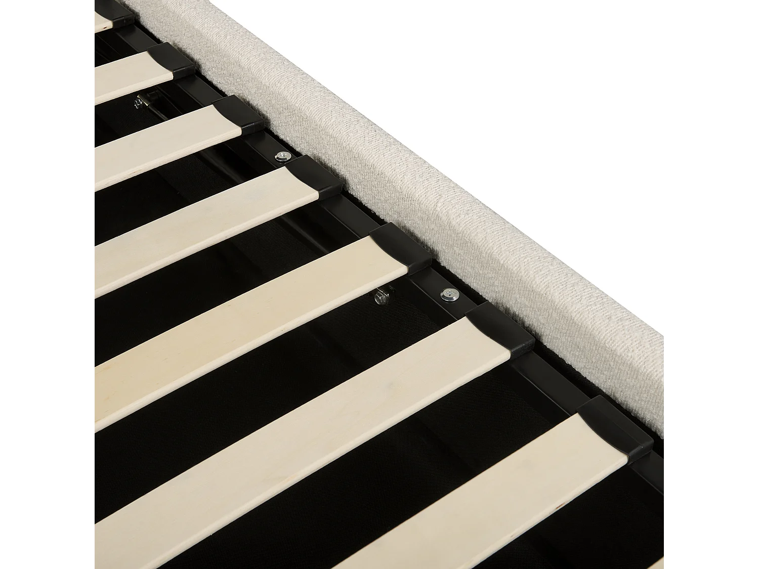 Lit ottoman Bouclé QUILLIEN 160 x 200 cm Beige clair