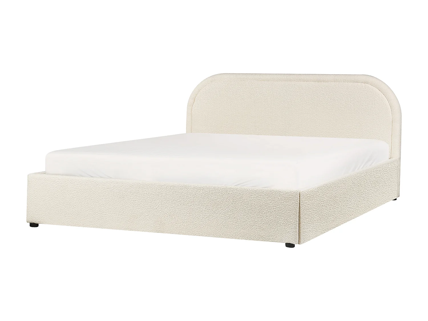 Lit ottoman Bouclé QUILLIEN 160 x 200 cm Beige clair