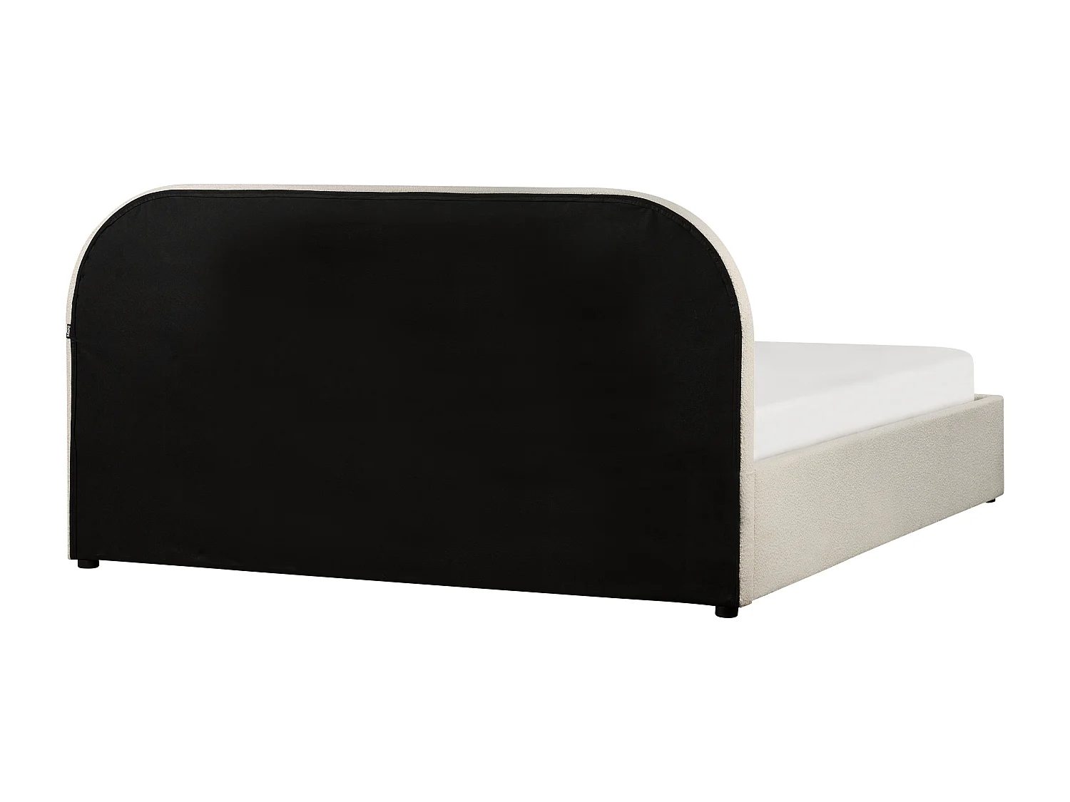 Lit ottoman Bouclé QUILLIEN 160 x 200 cm Beige clair