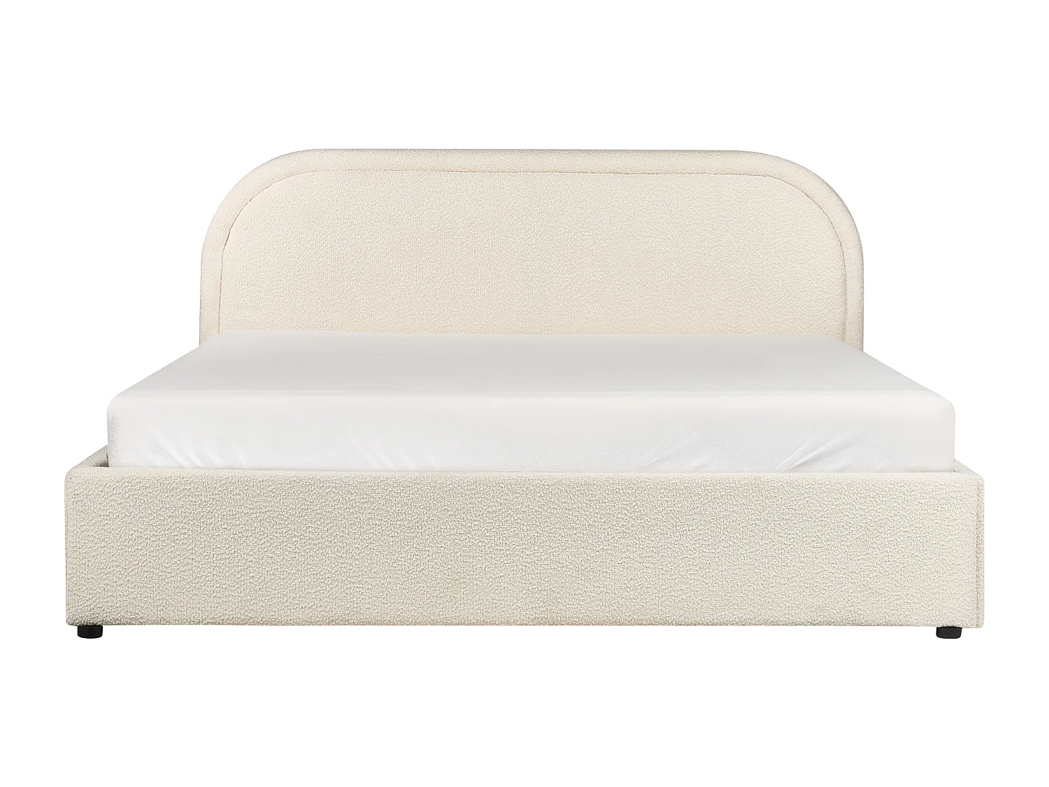 Lit ottoman Bouclé QUILLIEN 160 x 200 cm Beige clair
