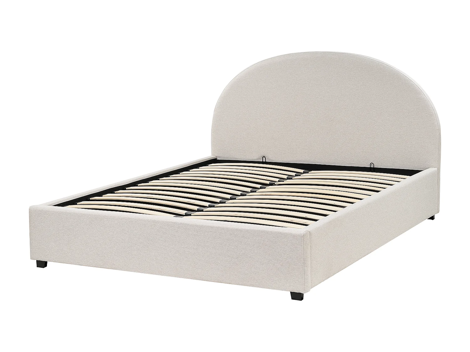 Bed met opbergruimte Stof VAUCLUSE 160 x 200 cm Lichtbeige