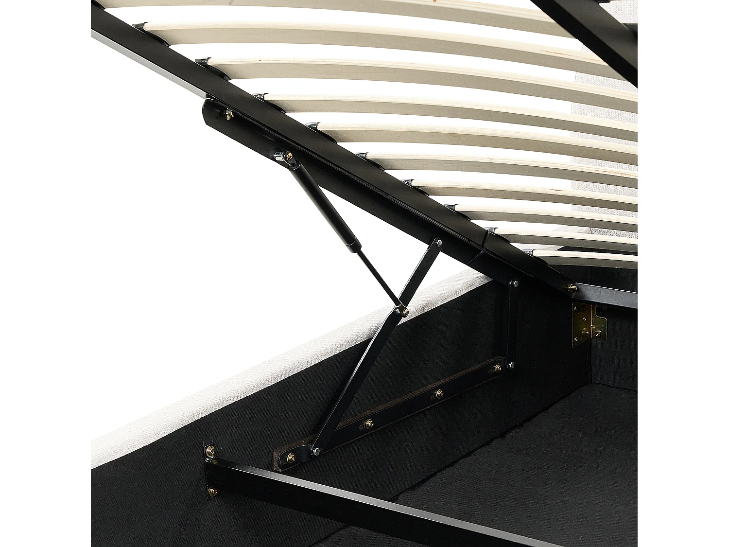 Bed met opbergruimte Stof VAUCLUSE 160 x 200 cm Lichtbeige