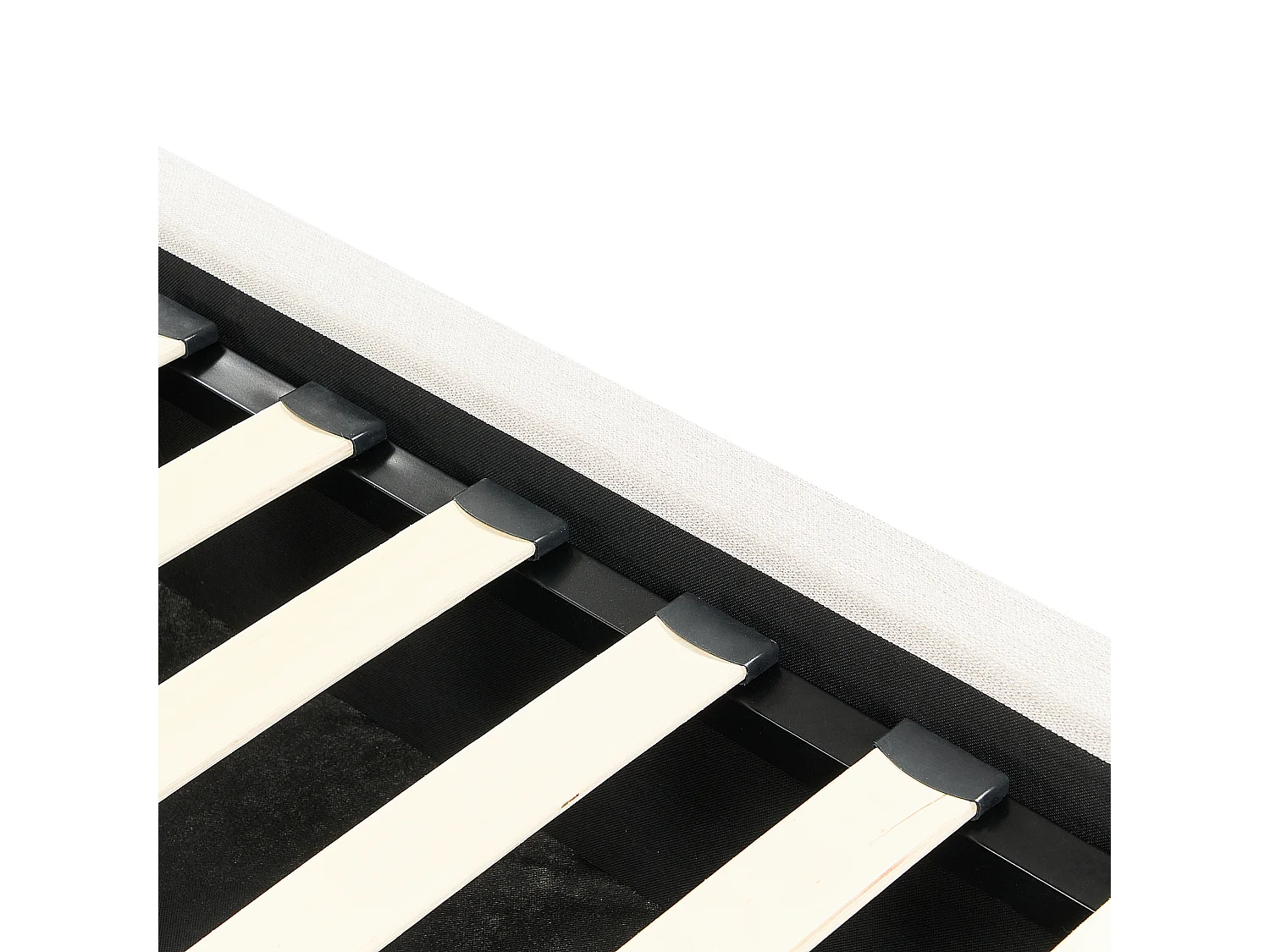 Bed met opbergruimte Stof VAUCLUSE 160 x 200 cm Lichtbeige