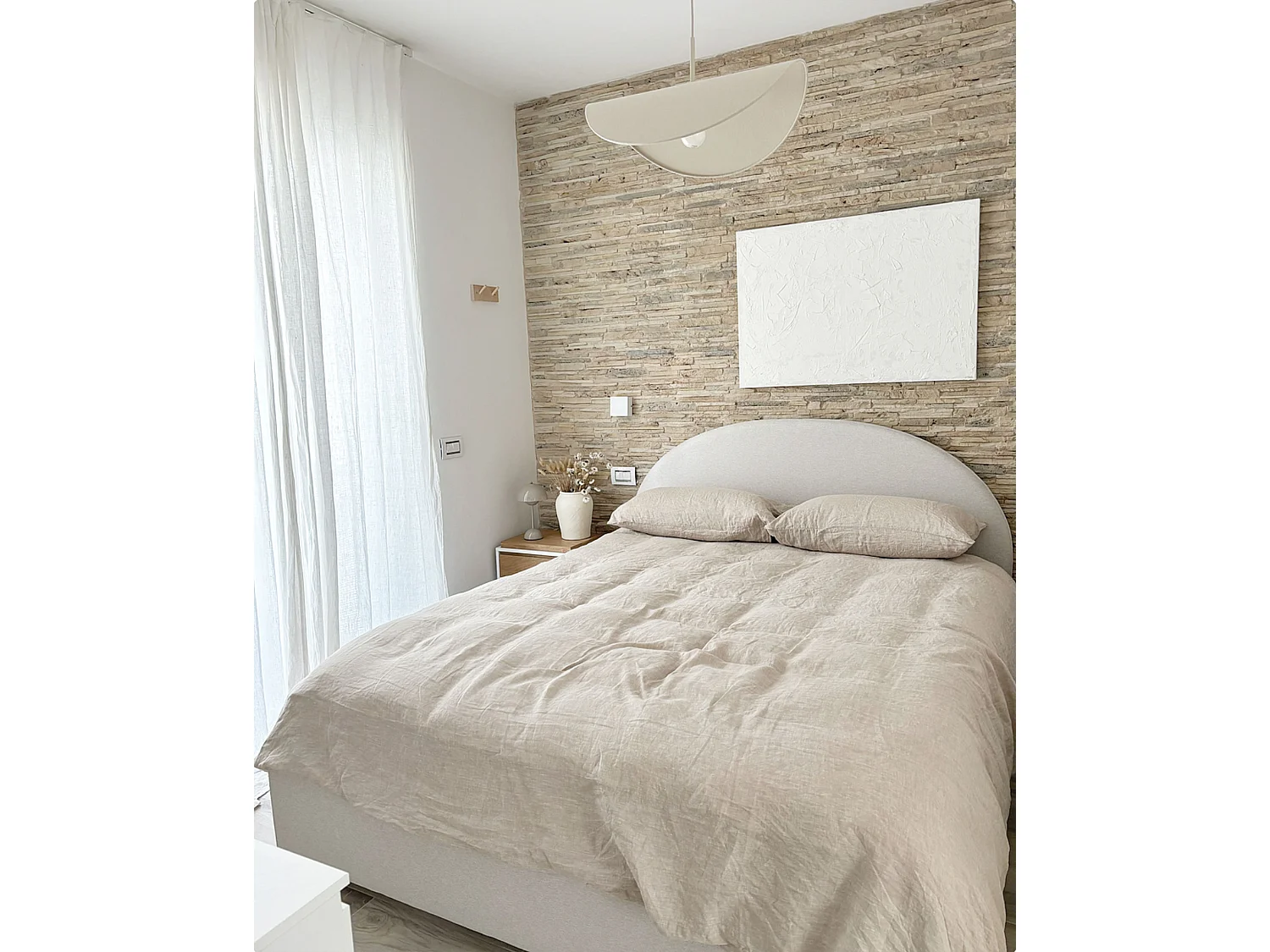 Lit ottoman Tissu VAUCLUSE 160 x 200 cm Beige clair
