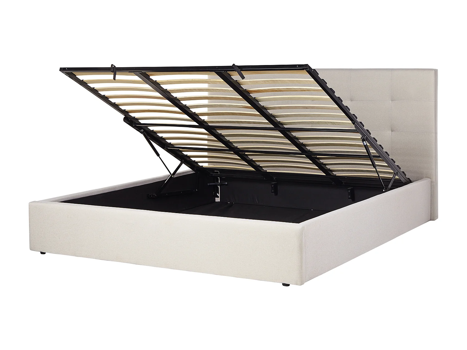 Cama con almacenaje Tela LORIENT 180 x 200 cm Beige