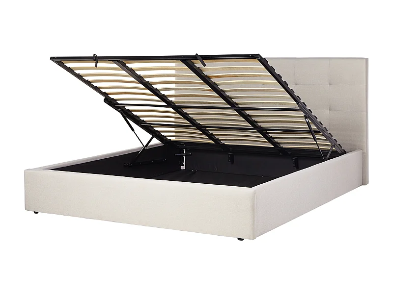 Cama baú Tecido LORIENT 180 x 200 cm Creme