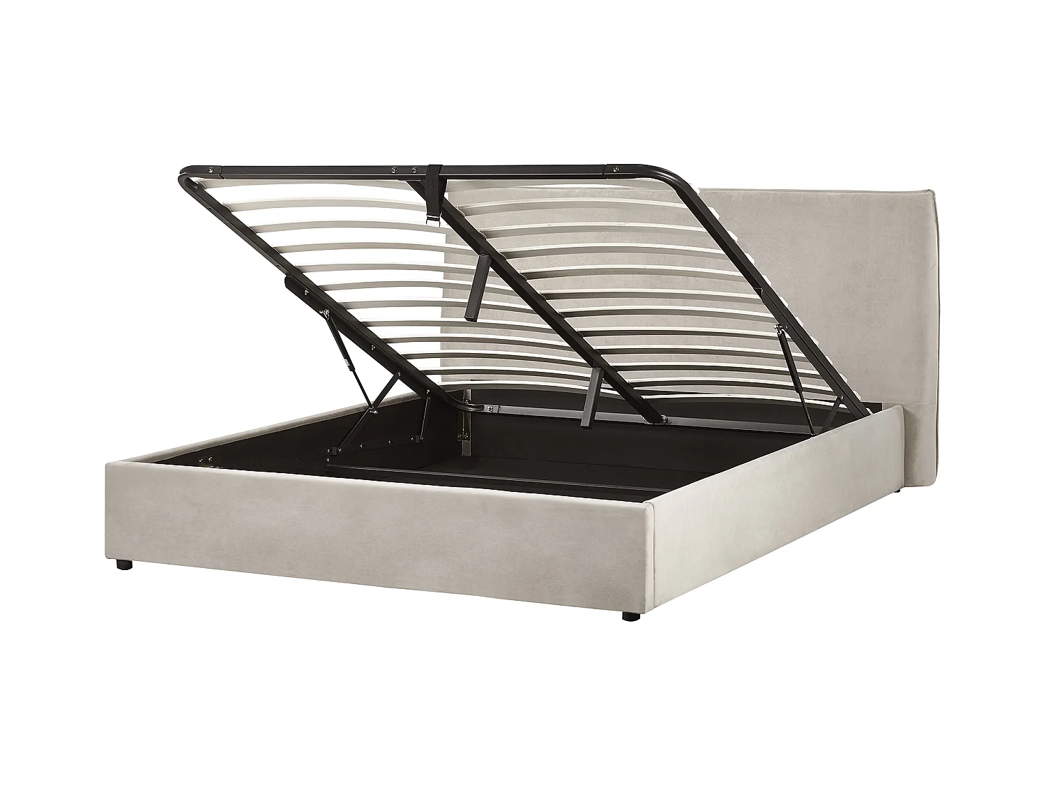 Lit ottoman Velours LAVAUR 160 x 200 cm Taupe