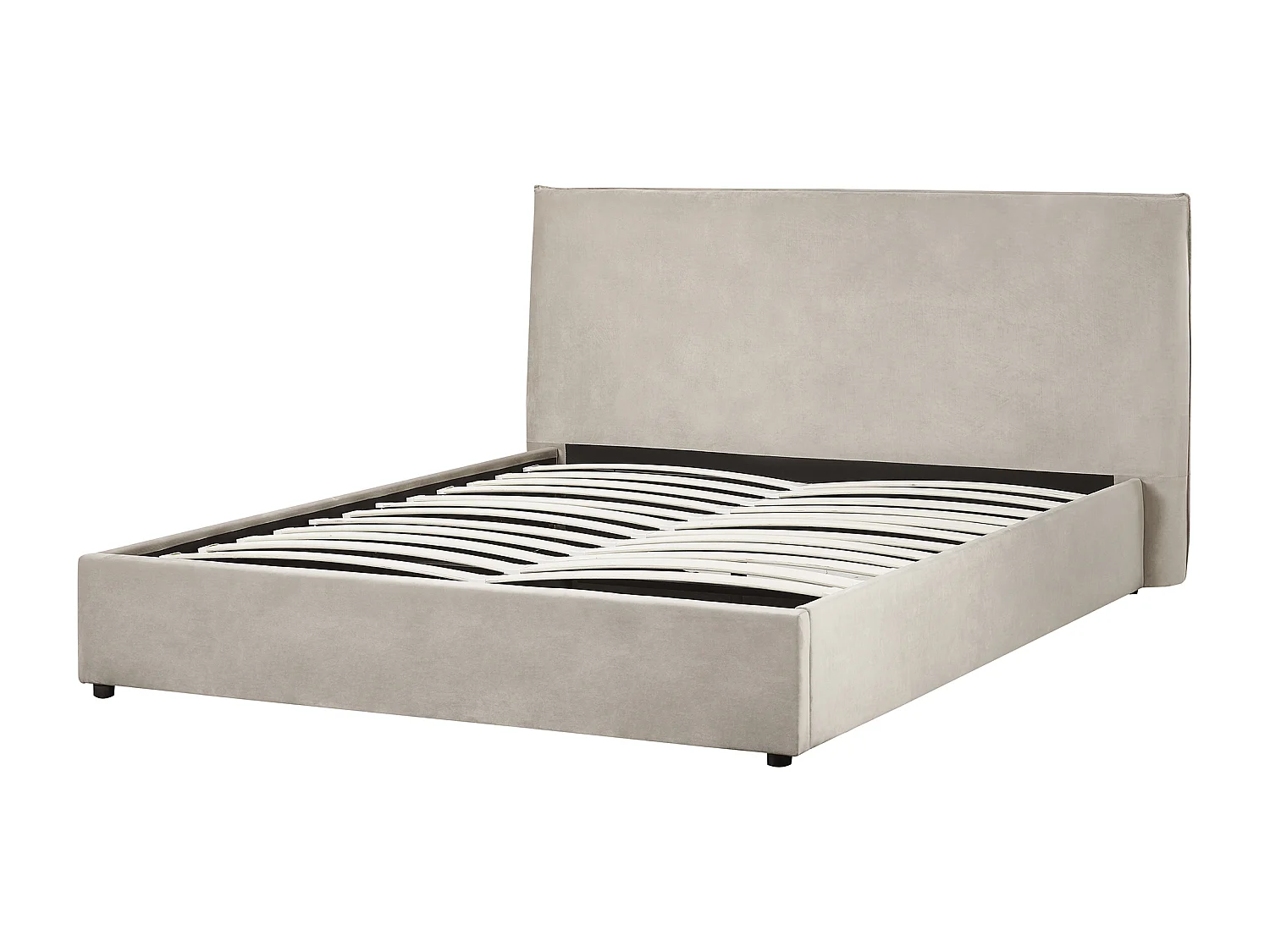 Lit ottoman Velours LAVAUR 160 x 200 cm Taupe