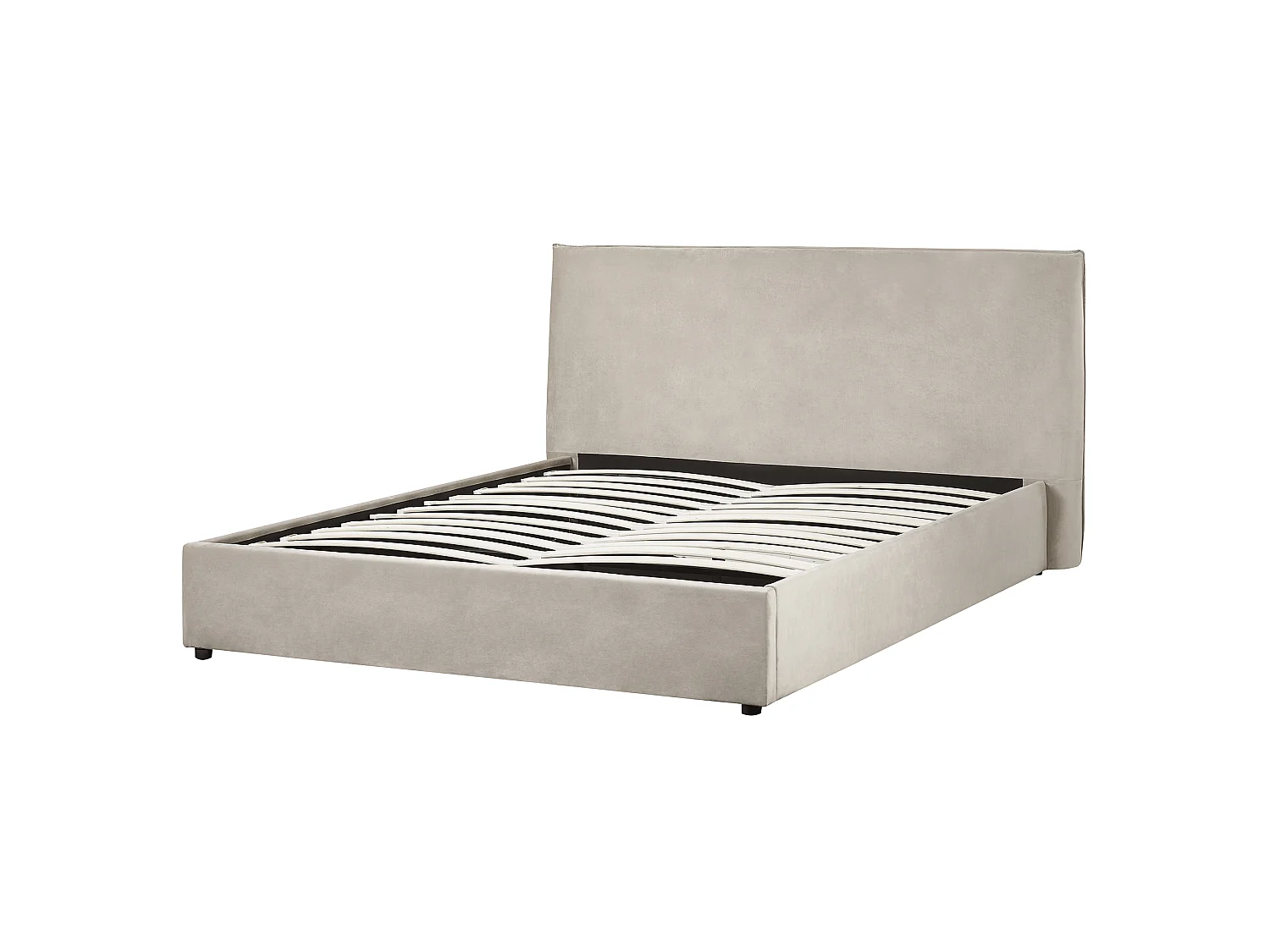 Lit ottoman Velours LAVAUR 160 x 200 cm Taupe