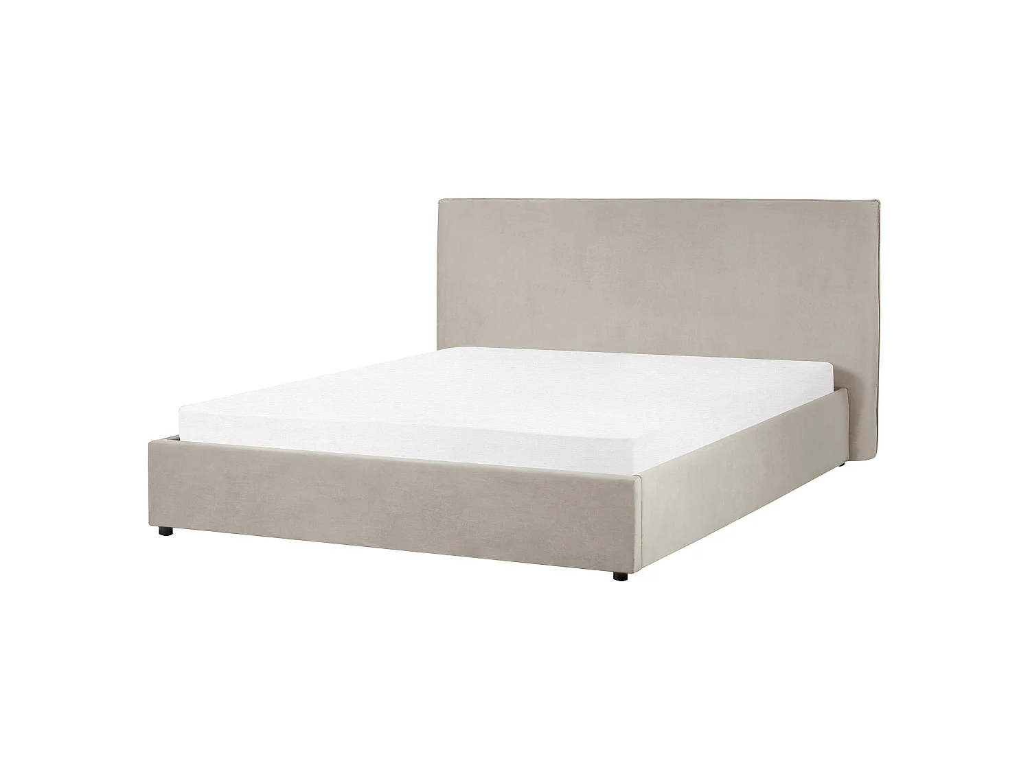 Lit ottoman Velours LAVAUR 160 x 200 cm Taupe
