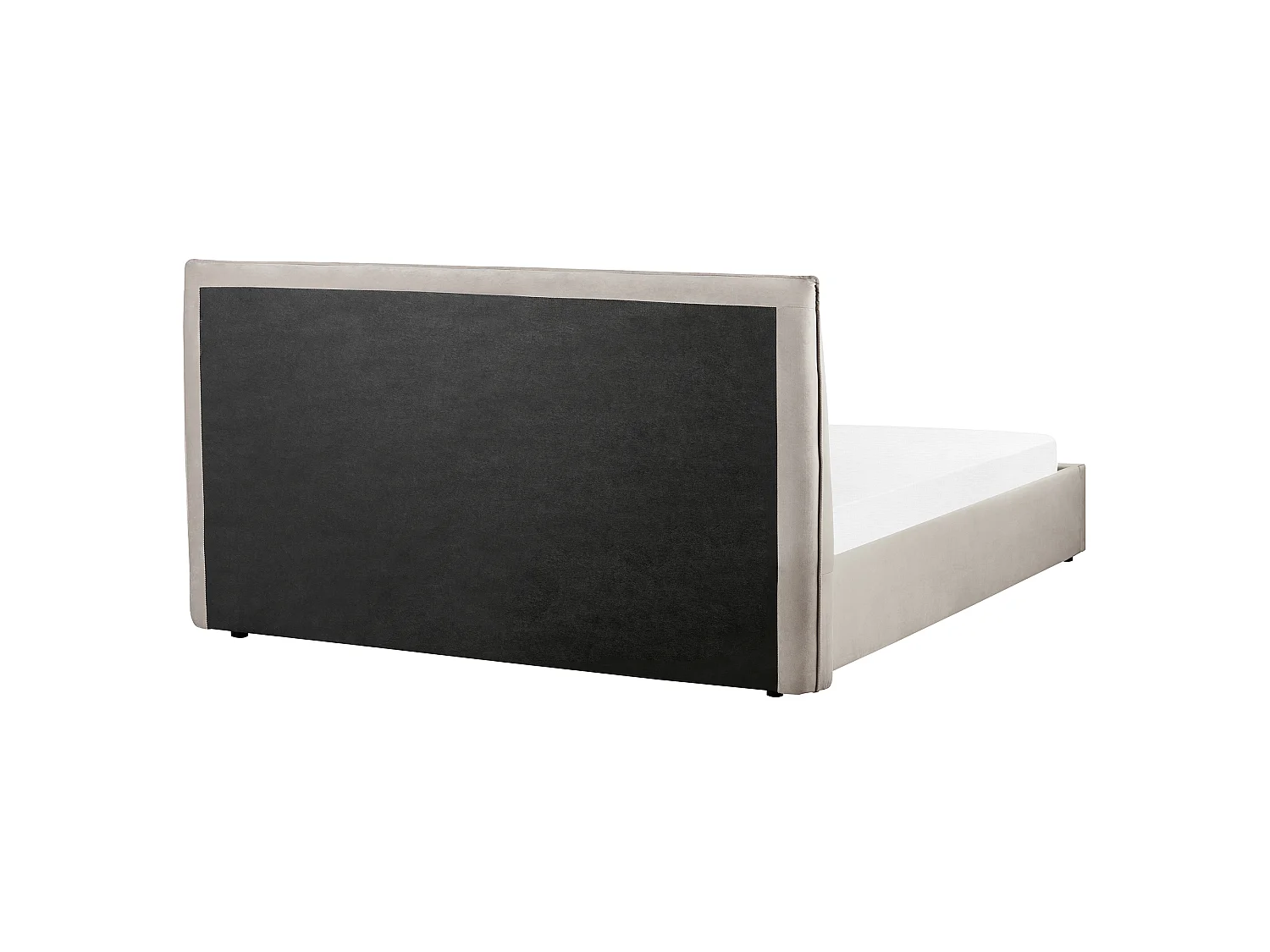 Lit ottoman Velours LAVAUR 160 x 200 cm Taupe