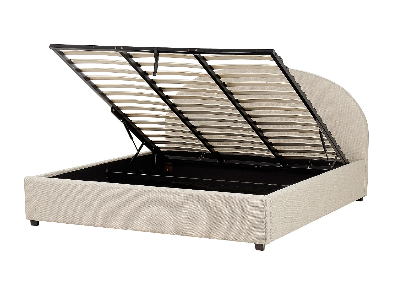 Cama baú Tecido VAUCLUSE 180 x 200 cm Cor de areia