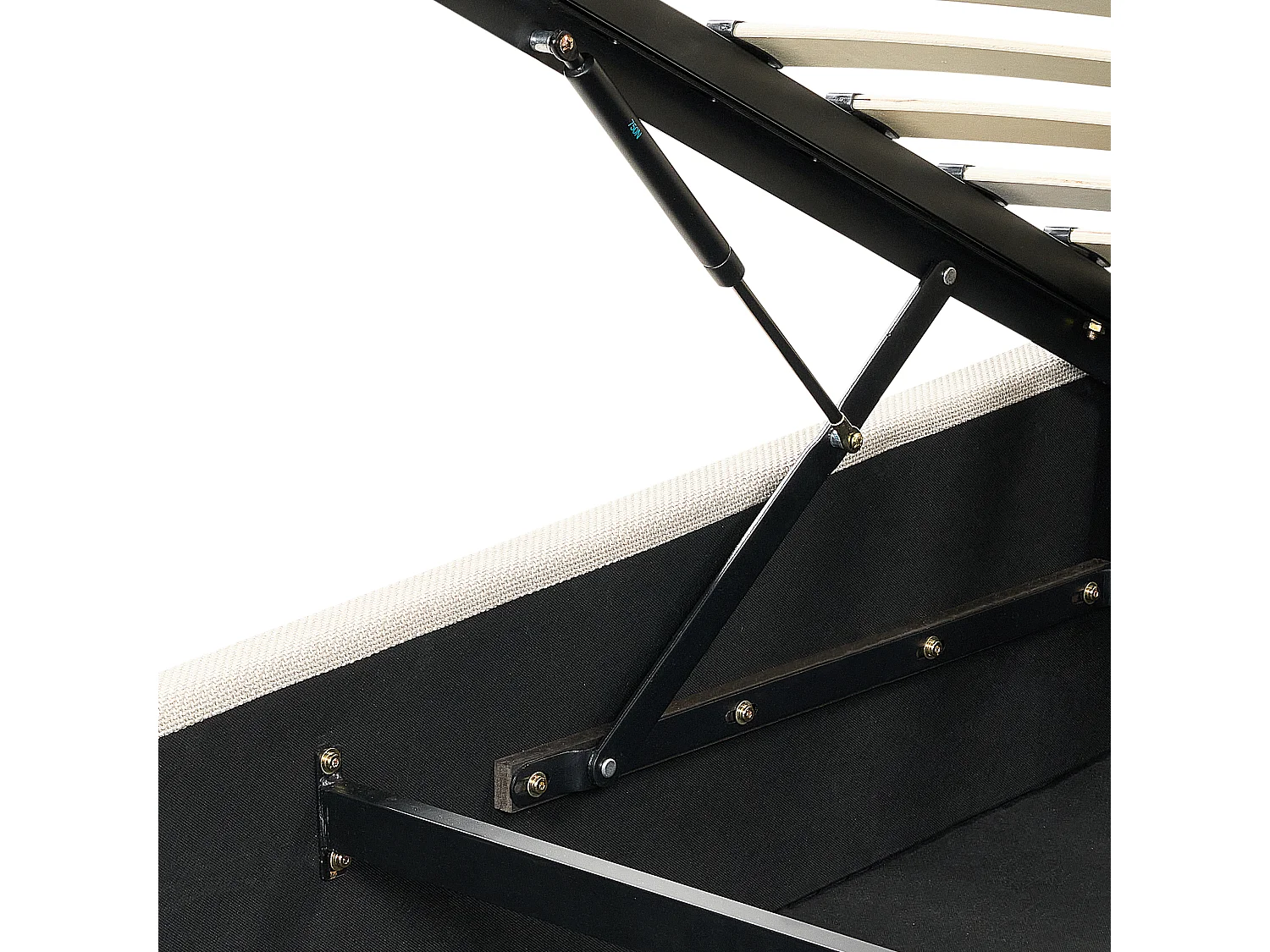 Cama baú Tecido VAUCLUSE 180 x 200 cm Cor de areia