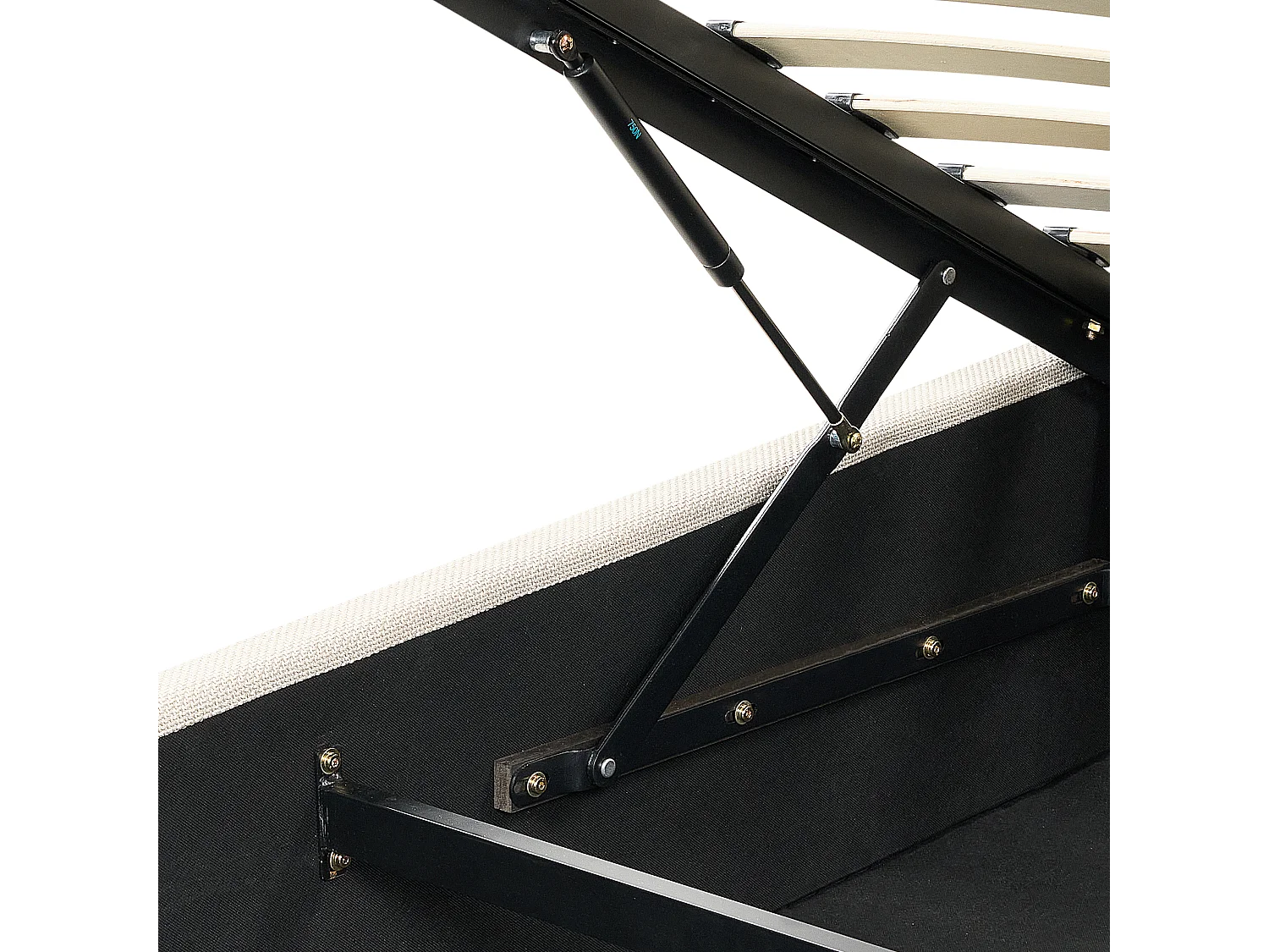 Cama baú Tecido VAUCLUSE 180 x 200 cm Cor de areia