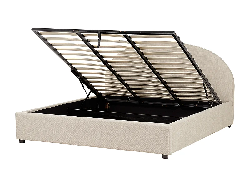 Lit ottoman Tissu VAUCLUSE 180 x 200 cm Beige sable
