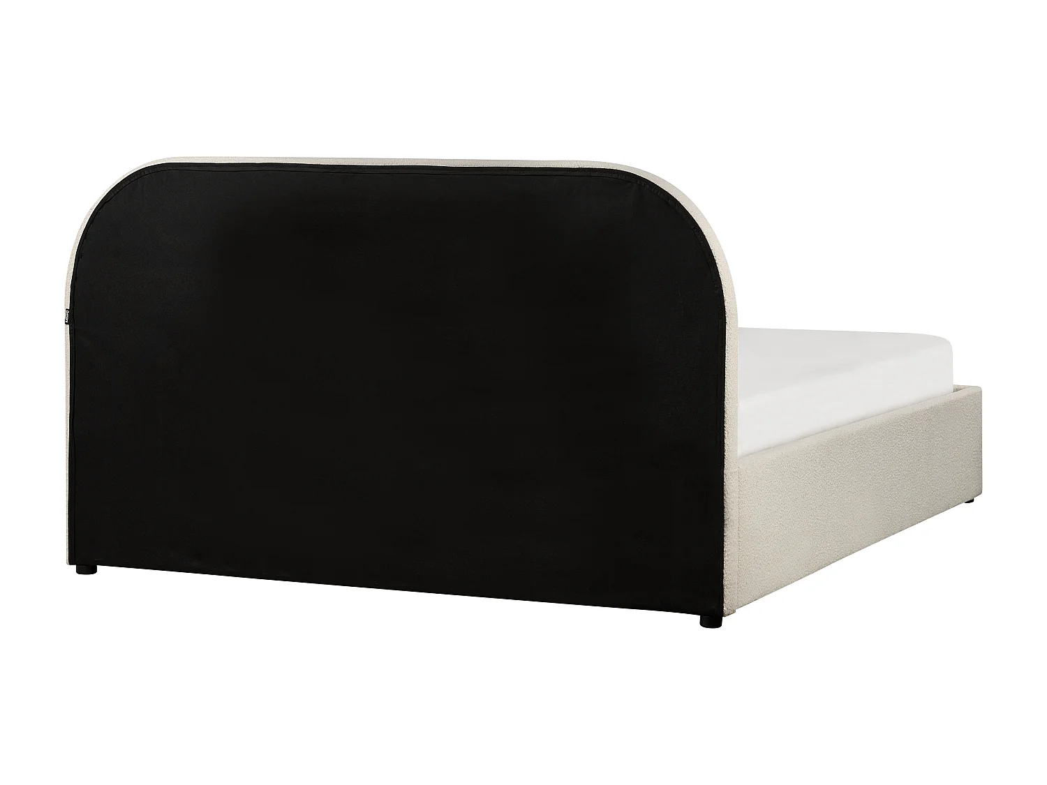 Lit ottoman Bouclé QUILLIEN 140 x 200 cm Beige clair