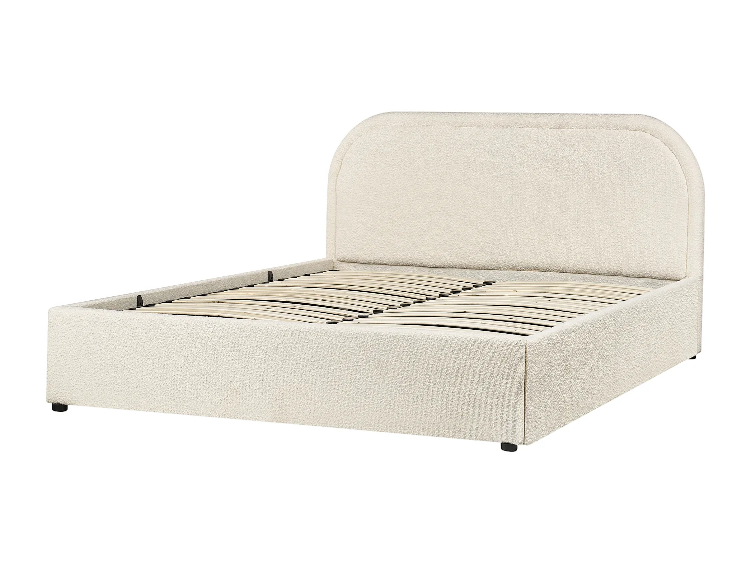 Lit ottoman Bouclé QUILLIEN 140 x 200 cm Beige clair