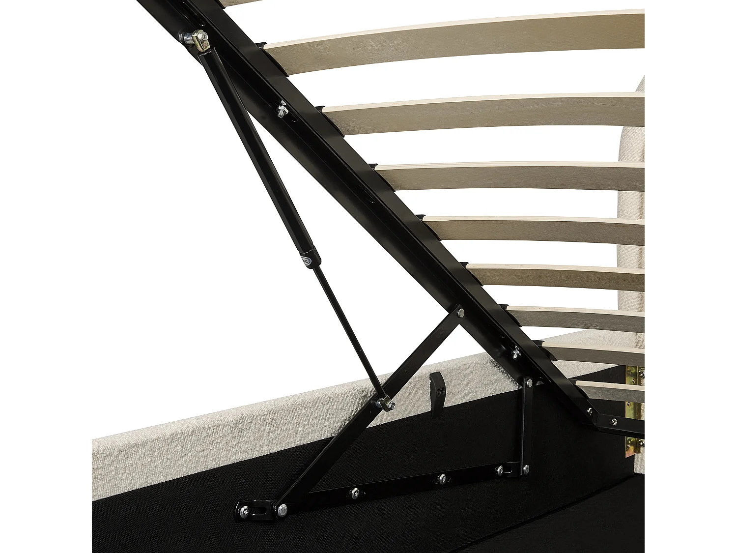 Lit ottoman Bouclé QUILLIEN 140 x 200 cm Beige clair