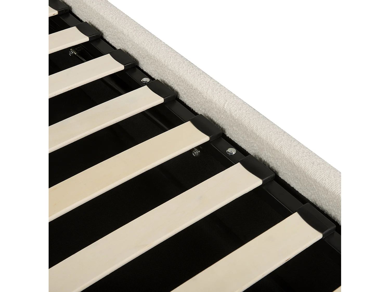 Lit ottoman Bouclé QUILLIEN 140 x 200 cm Beige clair