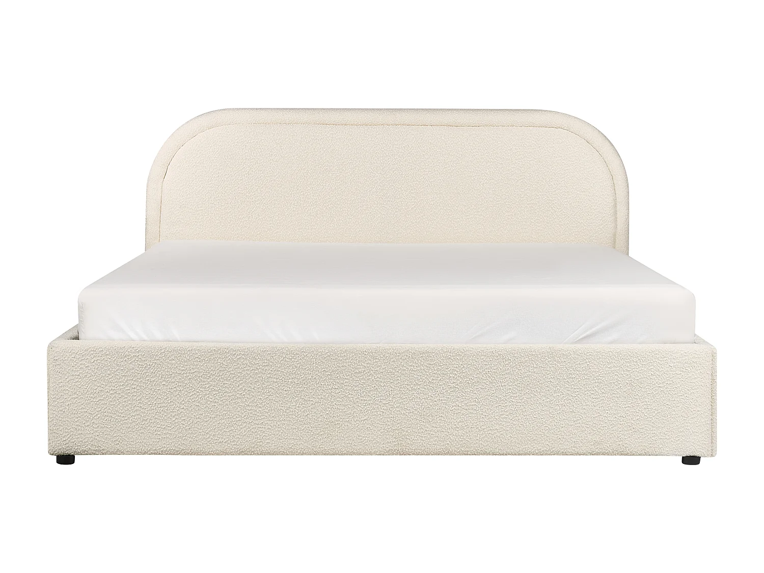 Lit ottoman Bouclé QUILLIEN 140 x 200 cm Beige clair