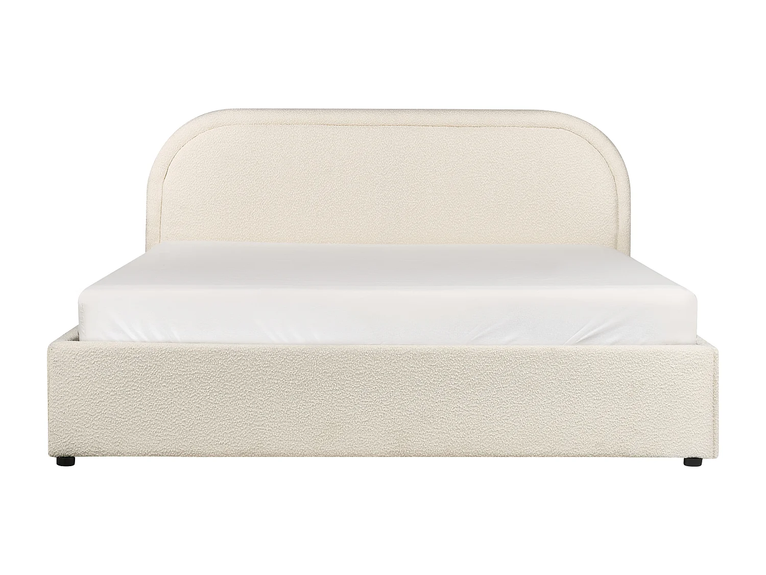 Lit ottoman Bouclé QUILLIEN 140 x 200 cm Beige clair