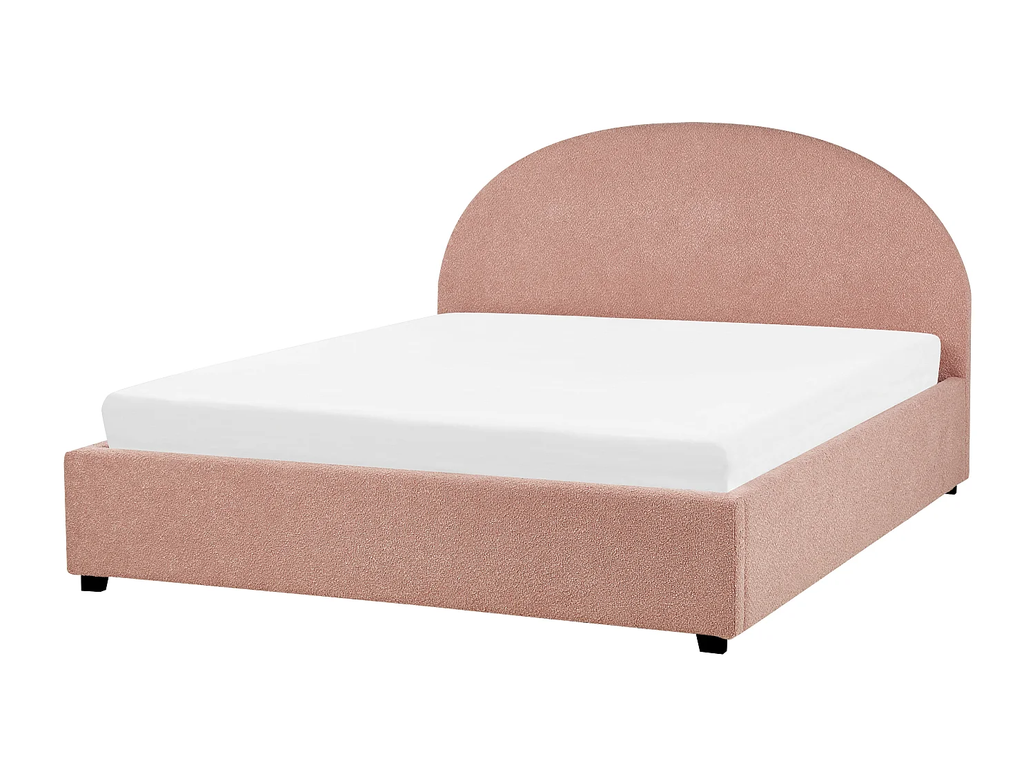 Bed met opbergruimte Bouclé VAUCLUSE 180 x 200 cm Pastelroze