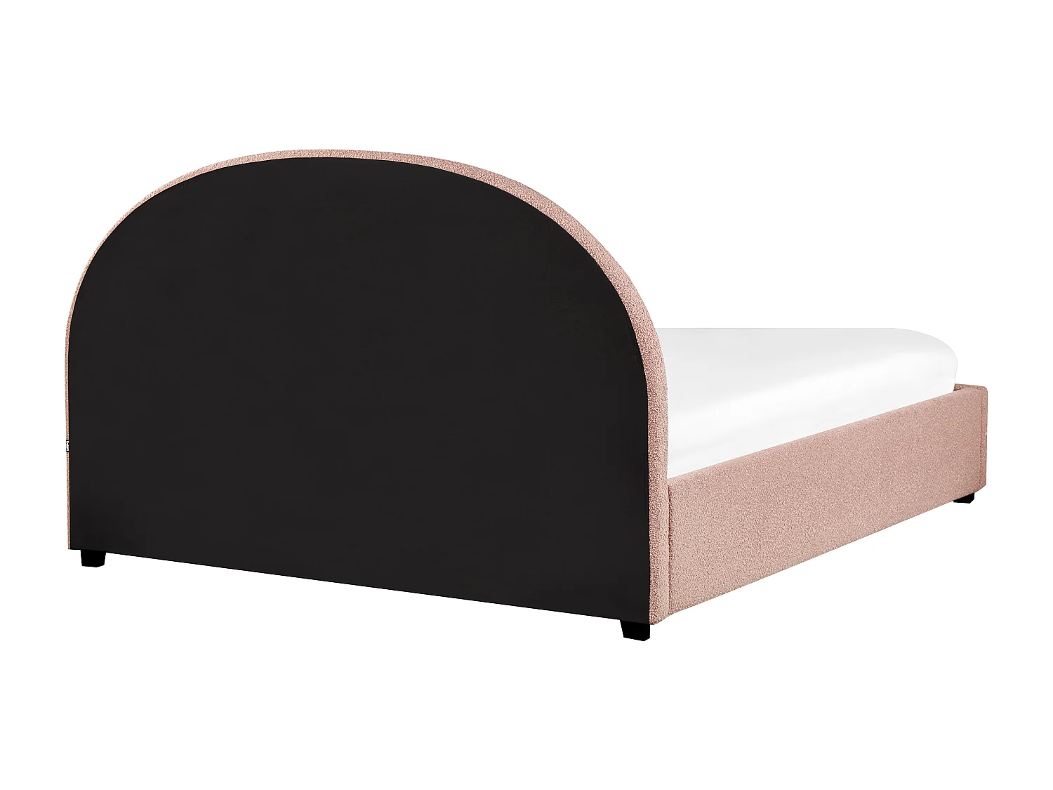 Bed met opbergruimte Bouclé VAUCLUSE 180 x 200 cm Pastelroze