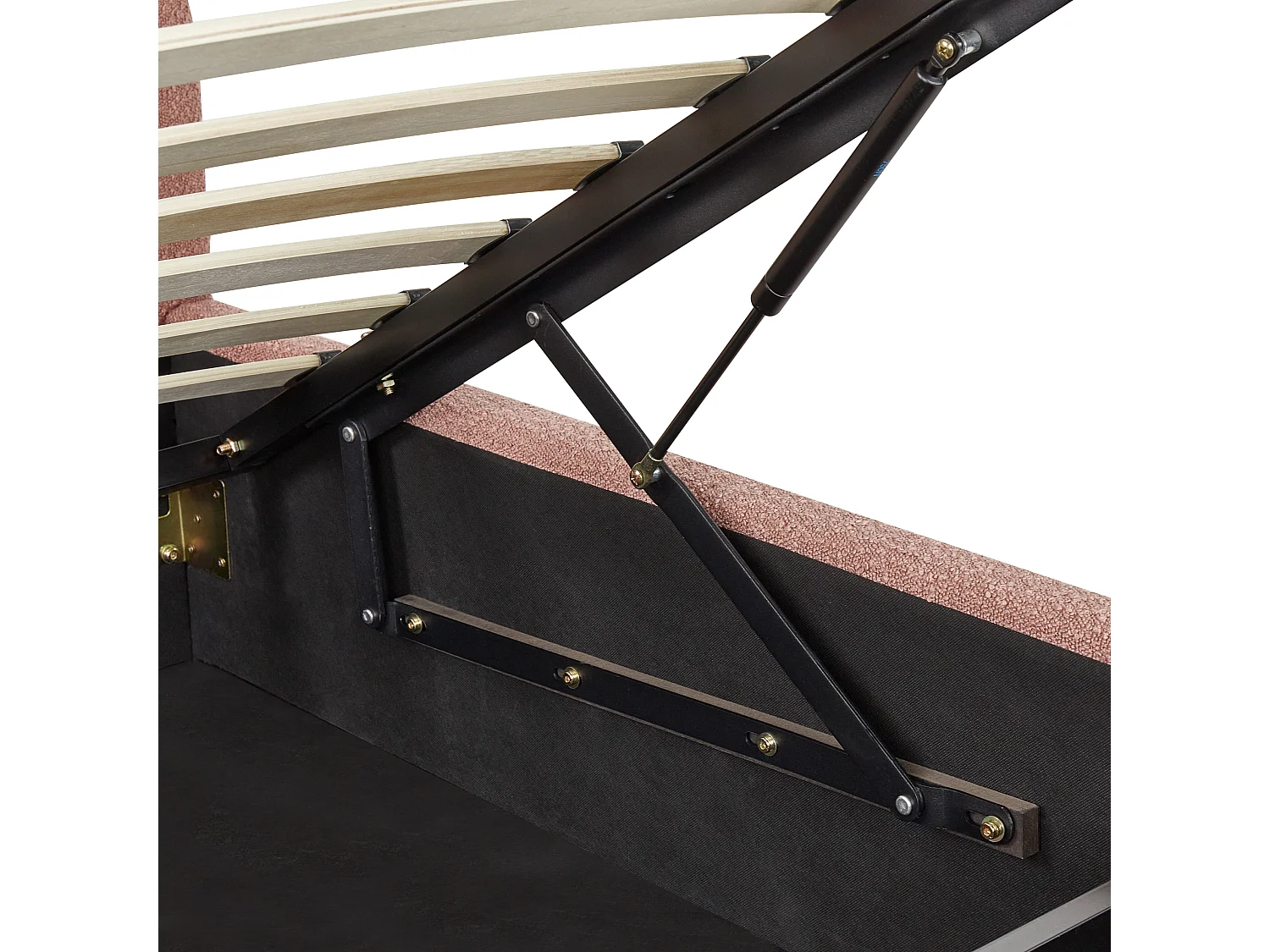 Lit ottoman Bouclé VAUCLUSE 180 x 200 cm Rose pastel