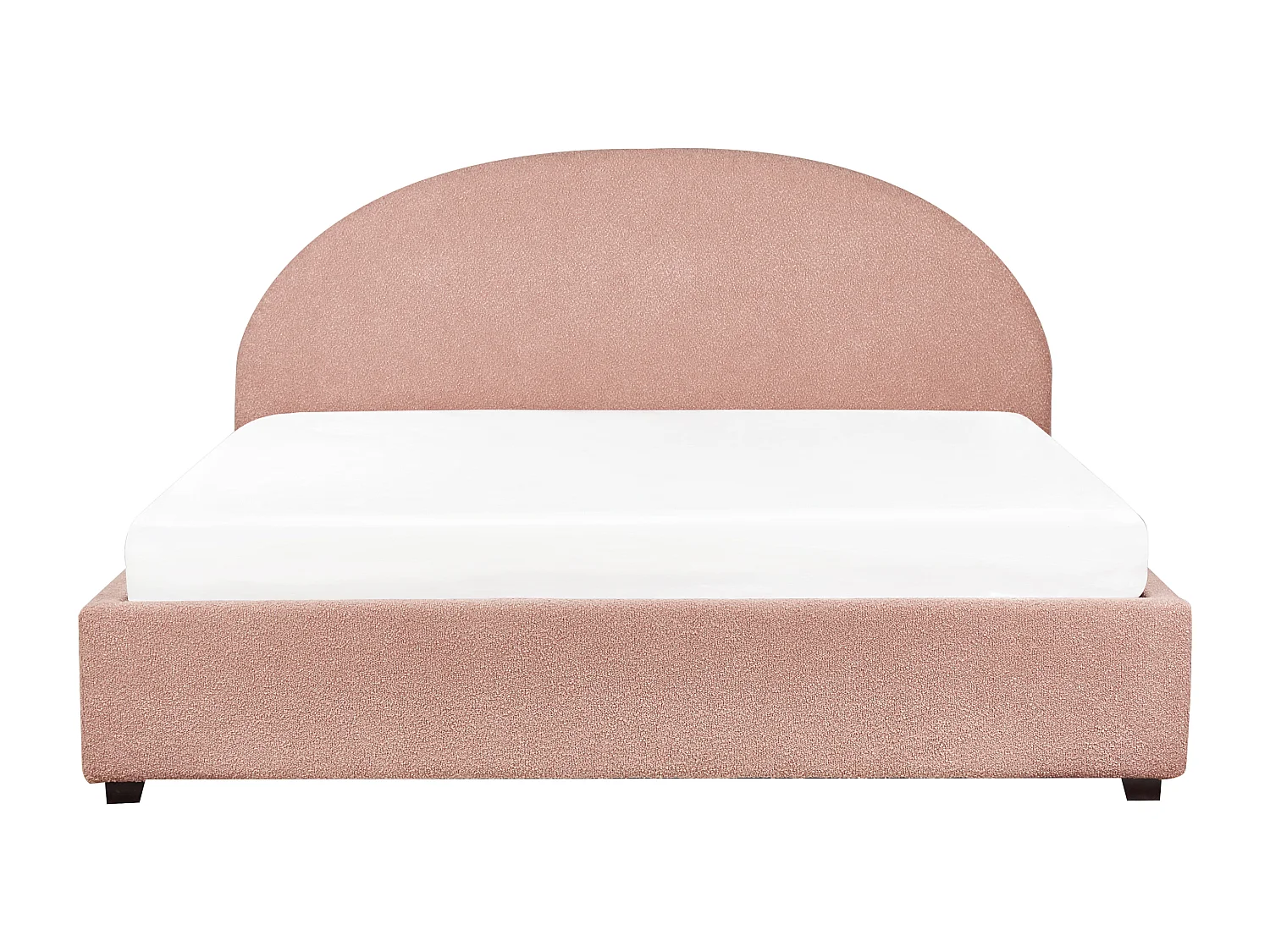 Lit ottoman Bouclé VAUCLUSE 180 x 200 cm Rose pastel