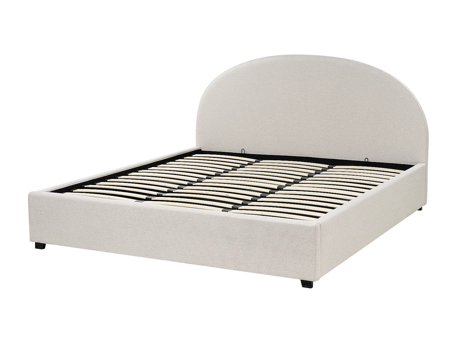 Bed met opbergruimte Stof VAUCLUSE 180 x 200 cm Lichtbeige
